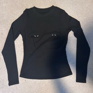 NIB Forest Ink Pierced Long Sleeve Top size S